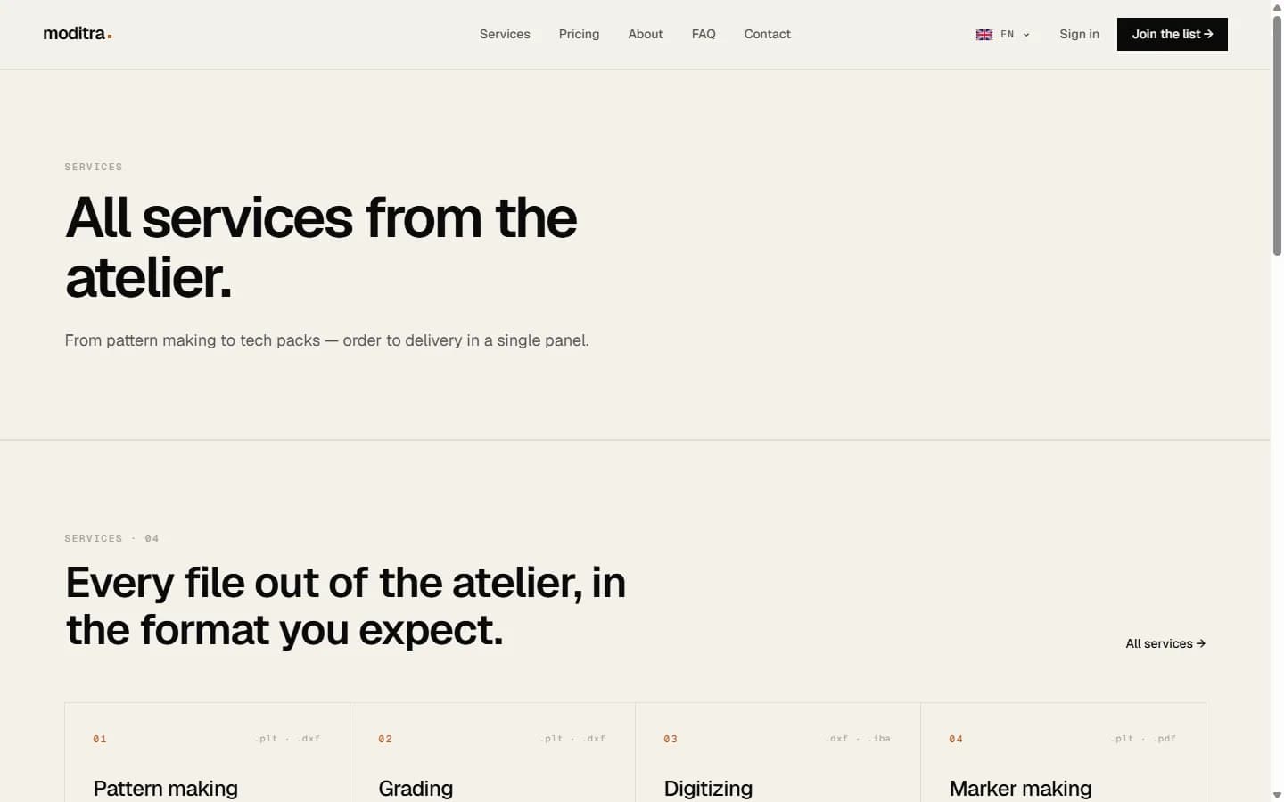 Moditra — services
